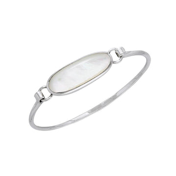 Oval Cabochon Silver Bracelet TBA059 - Jewelry